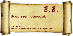 Buschner Benedek névjegykártya
